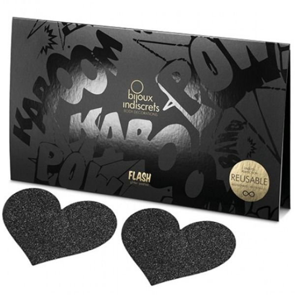 BIJOUX - INDISCRETS PEZONERAS FLASH CORAZÓN NEGRO - Image 2
