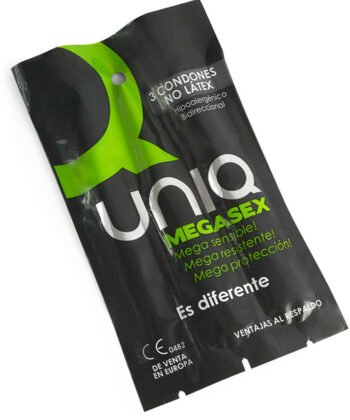 UNIQ - MEGASEX LATEX FREE SENSITIVE CONDOMS 3 UNITS