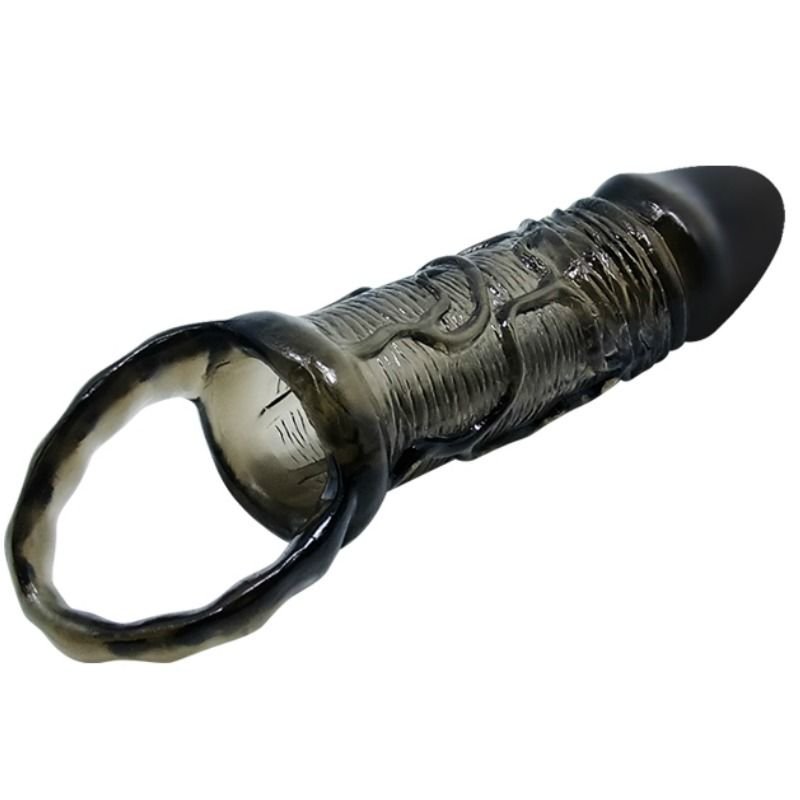 BAILE - CAPA EXTENSORA DE PÊNIS COM ALA PARA TESTÍCULOS PRETA 13.5 CM - Image 4