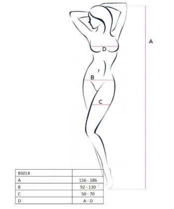 Visão alternativa de PASSION - WOMAN BS014 BODYSTOCKING ROJO TALLA ÚNICA