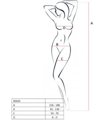 Visão alternativa de PASSION - WOMAN BS024 BODYSTOCKING BLANCO TALLA ÚNICA