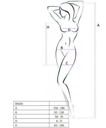Visão alternativa de PASSION - WOMAN BS026 BODYSTOCKING ESTILO VESTIDO BLANCO TALLA ÚNICA