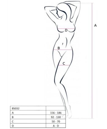 Visão alternativa de PASSION - WOMAN BS032 BODYSTOCKING ROJO TALLA ÚNICA