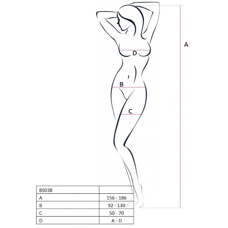 PASSION - WOMAN BS038 BODYSTOCKING BLANCO TALLA ÚNICA - Image 2