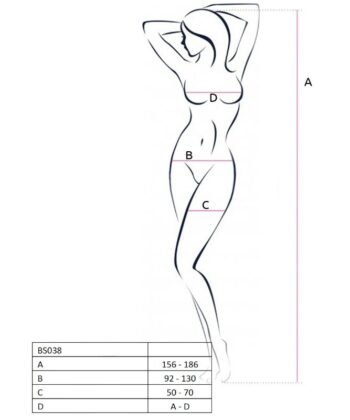 Visão alternativa de PASSION - WOMAN BS038 BODYSTOCKING ROJO TALLA ÚNICA
