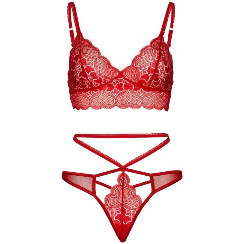 LEG AVENUE - SET 2 PIEZAS CON TANGA DOBLE TIRANTA M/L ROJO - Image 3