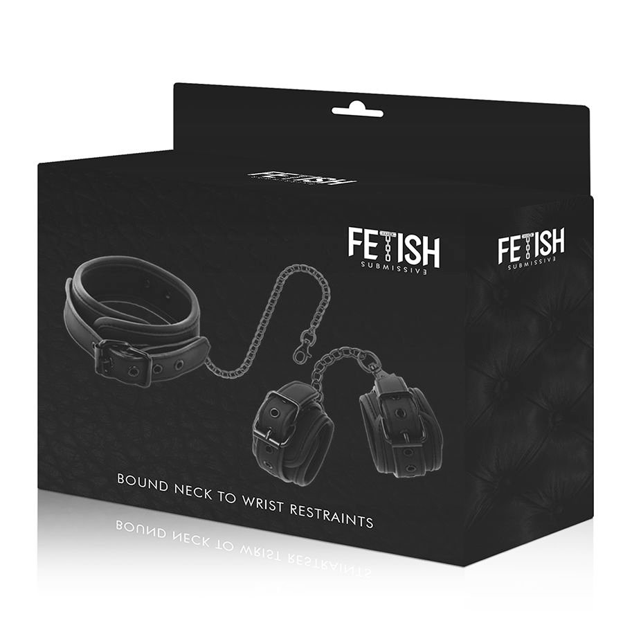 FETISH SUBMISSIVE - COLAR E ALGEMAS DE COURO VEGANO COM FORRO DE NOPRENE - Image 3