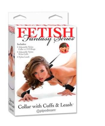 Visão alternativa de FETISH FANTASY SERIES - COLLAR CON ESPOSAS Y CORREA,