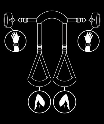 Visão alternativa de FETISH SUBMISSIVE - POSIÇÃO DE PERNAS ABERTAS COM ALGEMAS DE FORRO DE NOPRENE