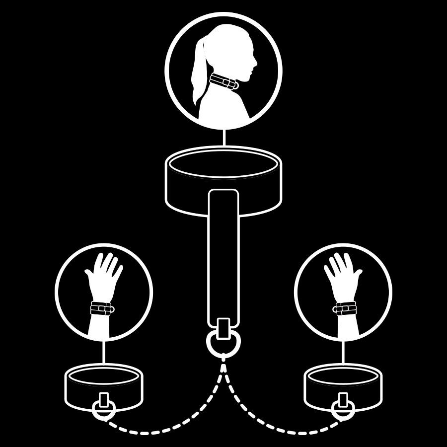 FETISH SUBMISSIVE - COLAR E ALGEMAS DE COURO VEGANO COM FORRO DE NOPRENE - Image 2