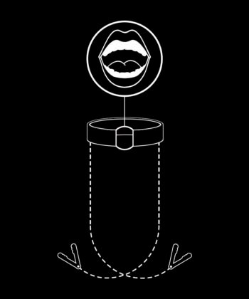 FETISH SUBMISSIVE - ANEL DE GAG COM GRAMPOS DE BICO