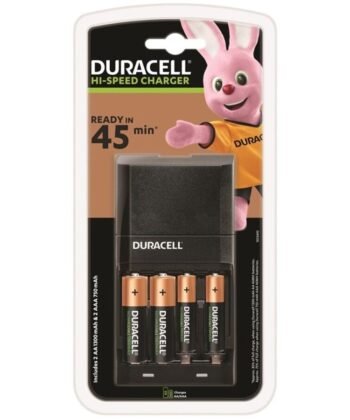 DURACELL - CARREGADOR 45MIN. + 2xAA 1700mAh + 2xAAA 750mAh