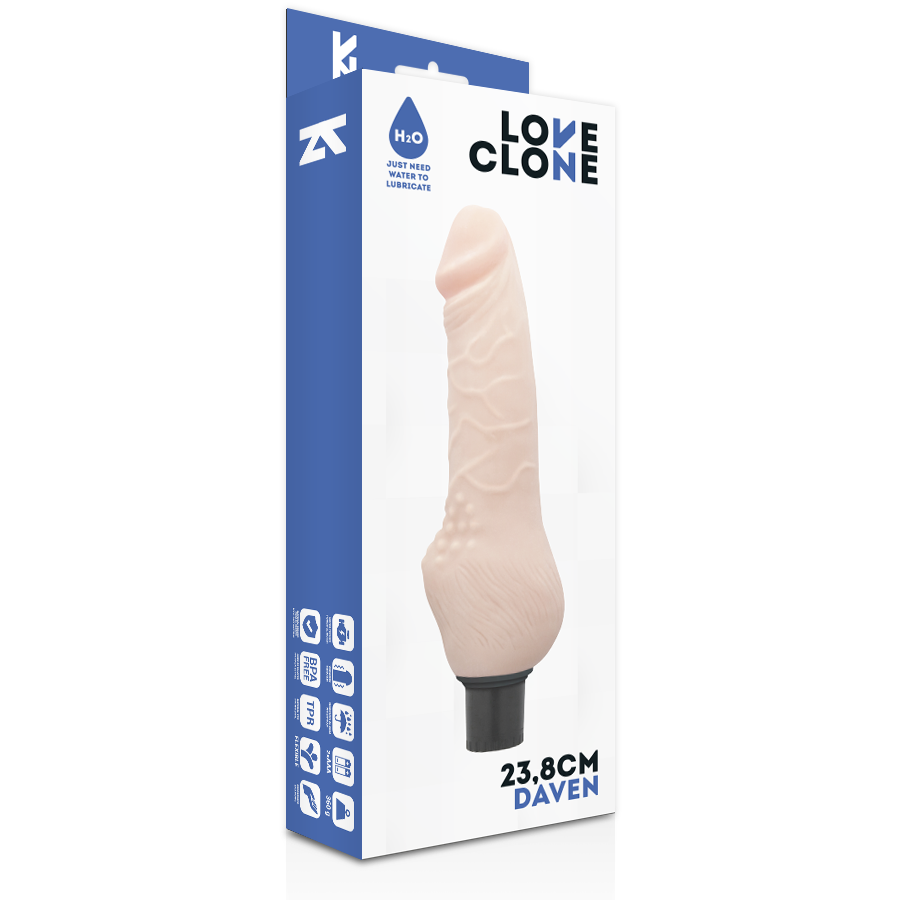 LOVECLONE - DAVEN VIBRADOR REALÍSTICO SELF LUBRICATION 23.8 CM -O- 3.8 CM - Image 2