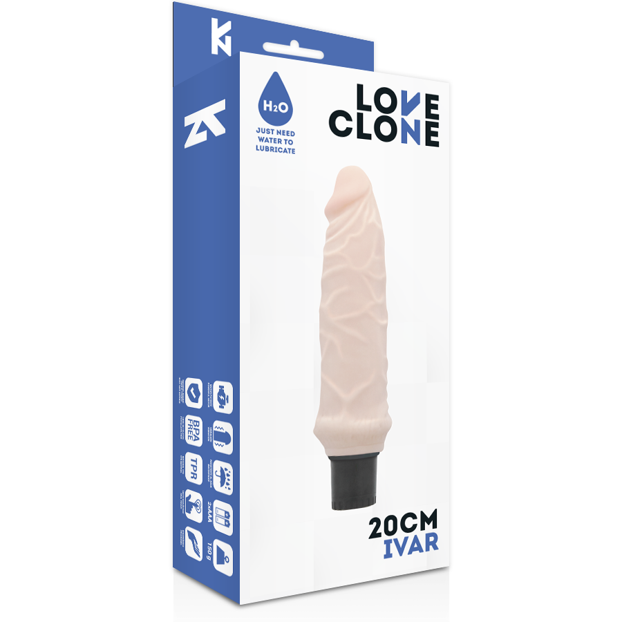 LOVECLONE - VIBRADOR AUTO LUBRIFICANTE IVAR 20 CM -O- 3.7 CM - Imagem 4