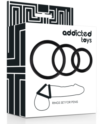 Visão alternativa de ADDICTED TOYS - CONJUNTO DE ANÉIS DE PARA PÉNIS PRETO