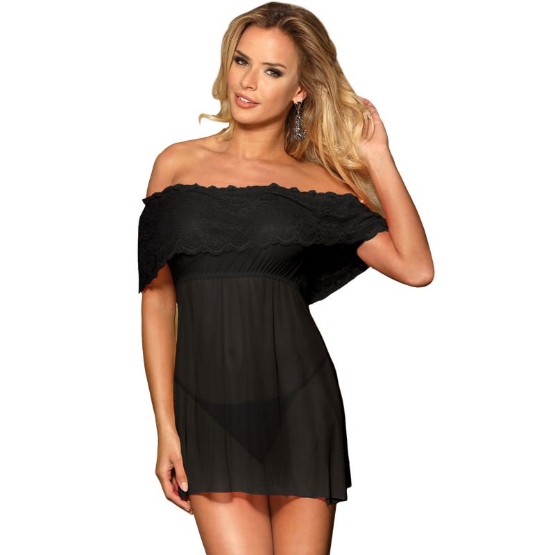 SUBBLIME - SET VESTIDO CORTO + TANGA NEGRO S/M - Imagem 2