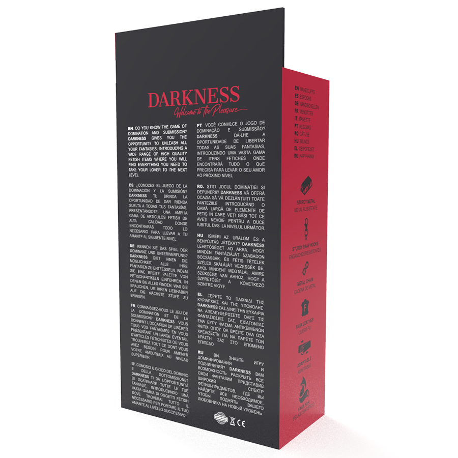 DARKNESS - ALGEMAS DE COURO AJUSTVEIS PRETAS COM FORRO - Imagem 3