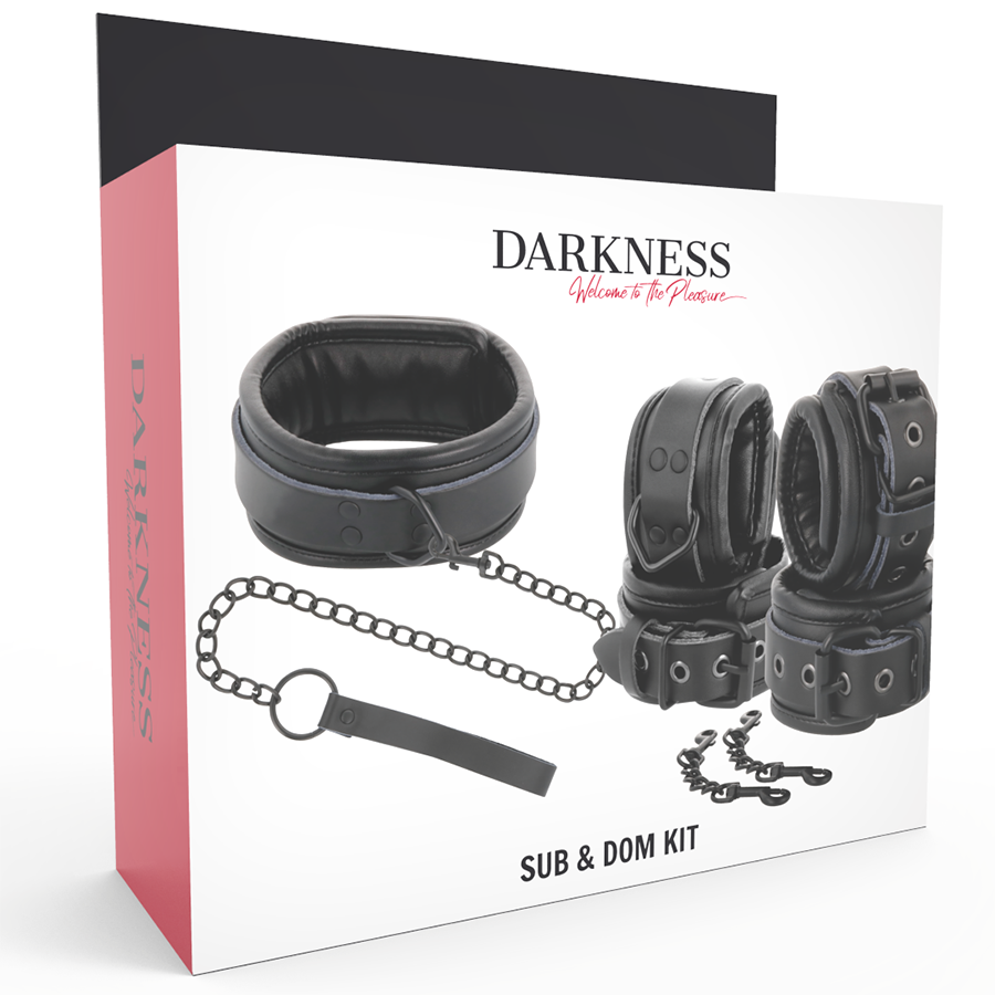DARKNESS - ALGEMAS E COLAR DE COURO PRETO - Imagem 3