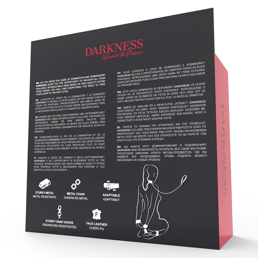 DARKNESS - ALGEMAS E COLAR DE COURO PRETO - Imagem 2