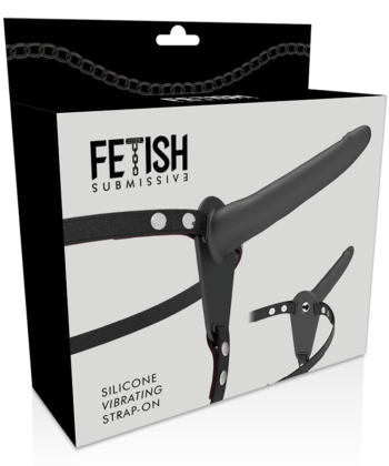 FETISH SUBMISSIVE HARNESS - VIBRADOR SILICONE PRETO 15 CM - Imagem 4