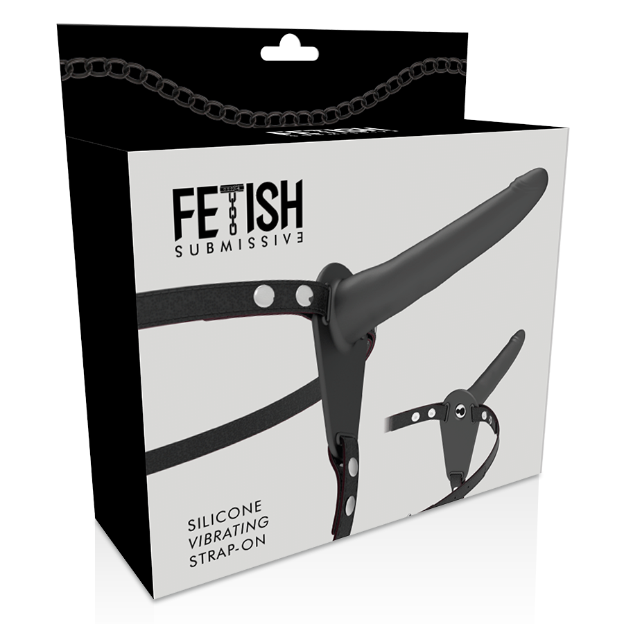FETISH SUBMISSIVE HARNESS - VIBRADOR SILICONE PRETO 15 CM - Imagem 4