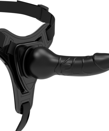 FETISH SUBMISSIVE HARNESS - SILICONE PRETO REALISTA 16 CM