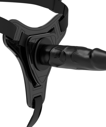 FETISH SUBMISSIVE HARNESS - SILICONE PRETO REALISTA 15 CM