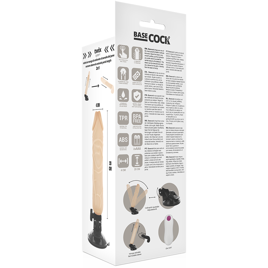 BASECOCK - VIBRADOR DE CONTROLE REMOTO NATURAL REALISTA 20 CM - Image 5