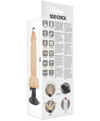Visão alternativa de BASECOCK - VIBRADOR REALÍSTICO ARTICULABLE CONTROL REMOTO NATURAL 20 CM -O- 4.5 CM