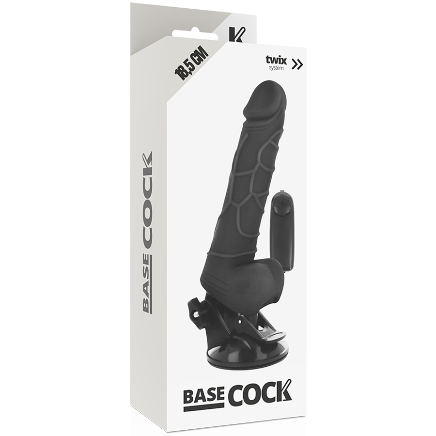 BASECOCK - CONTROLE REMOTO VIBRADOR REALÍSTICO PRETO 18,5 CM - Image 3