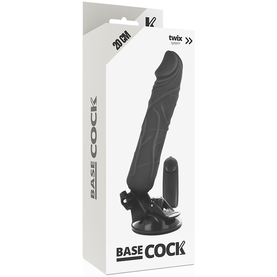 BASECOCK REALISTIC VIBRATOR REMOTE CONTROL BLACK 20CM - Image 4