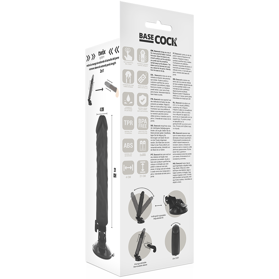 BASECOCK - VIBRADOR REALÍSTICO CONTROLE REMOTO NATURAL 21 CM - Image 5