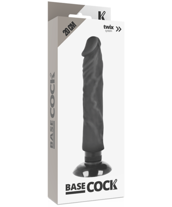 BASECOCK – Vibrador realista BASECOCK 2-1 preto 20 CM - Image 4