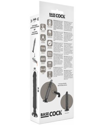 BASECOCK – Vibrador realista BASECOCK 2-1 preto 20 CM - Image 5
