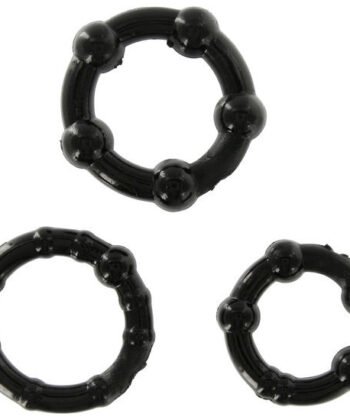 SEVEN CREATIONS - JUEGO TRES ANILLOS PENE NEGRO