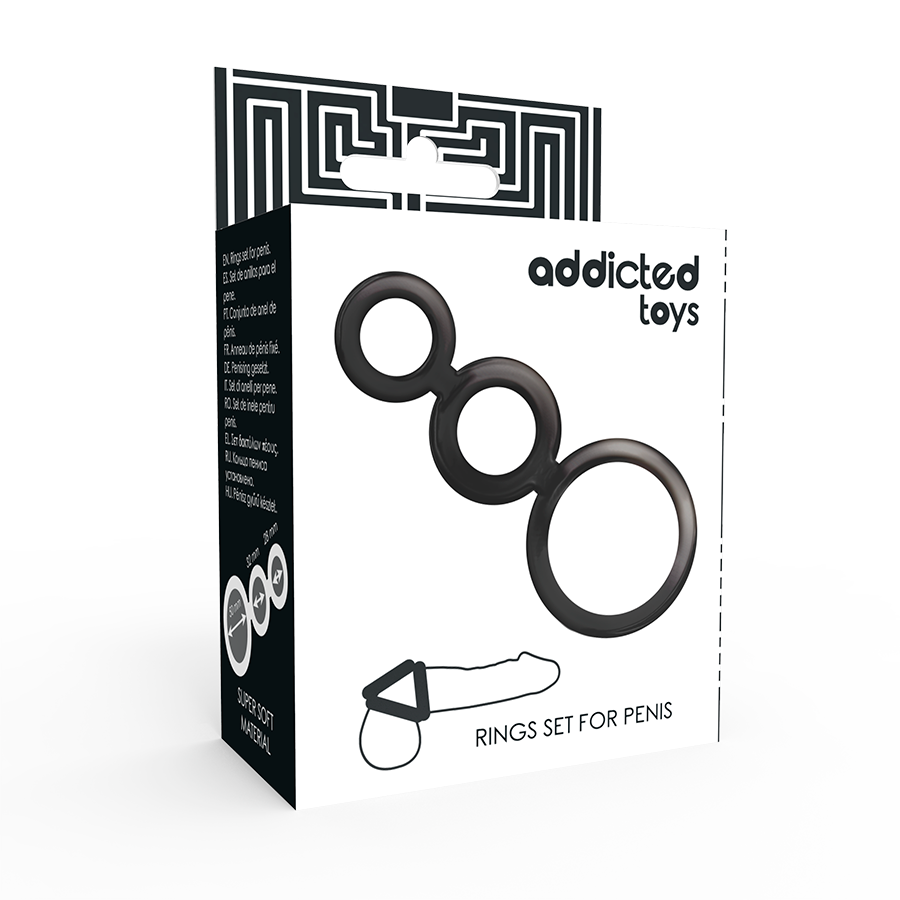ADDICTED TOYS - CONJUNTO DE ANÉIS - PARA PÊNIS - FUMADO - Imagem 2