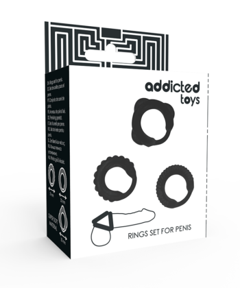 Visão alternativa de ADDICTED TOYS - CONJUNTO DE ANEL C - PRETO