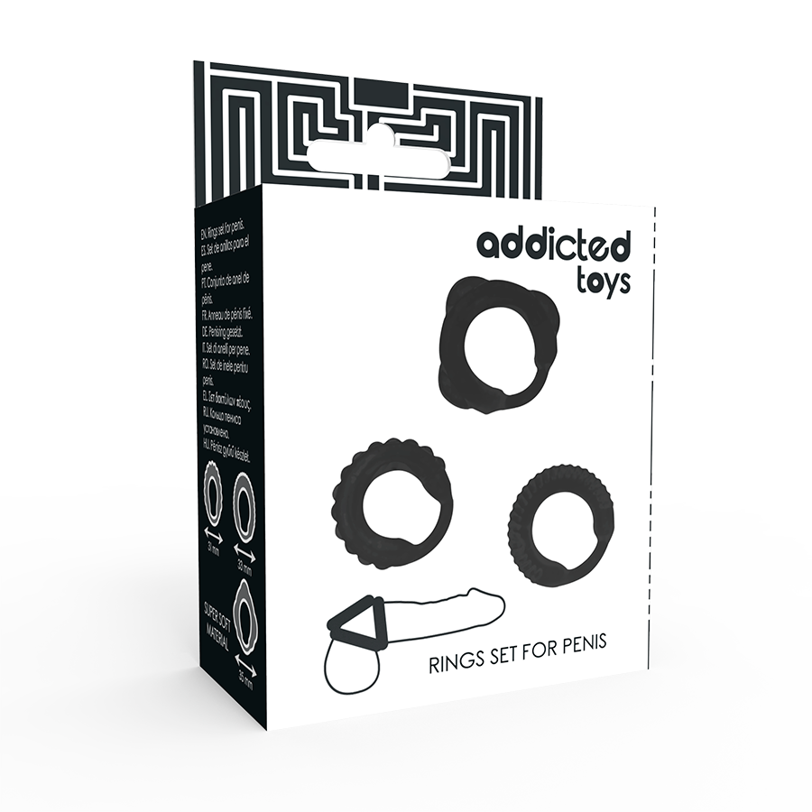 ADDICTED TOYS - CONJUNTO DE ANEL C - PRETO - Imagem 2