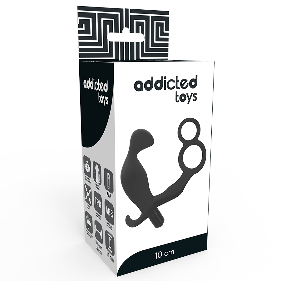 ADDICTED TOYS - PLUG ANAL COM ANEL DE PÊNIS DUPLO E TESTÍCULOS PRETO - Imagem 3