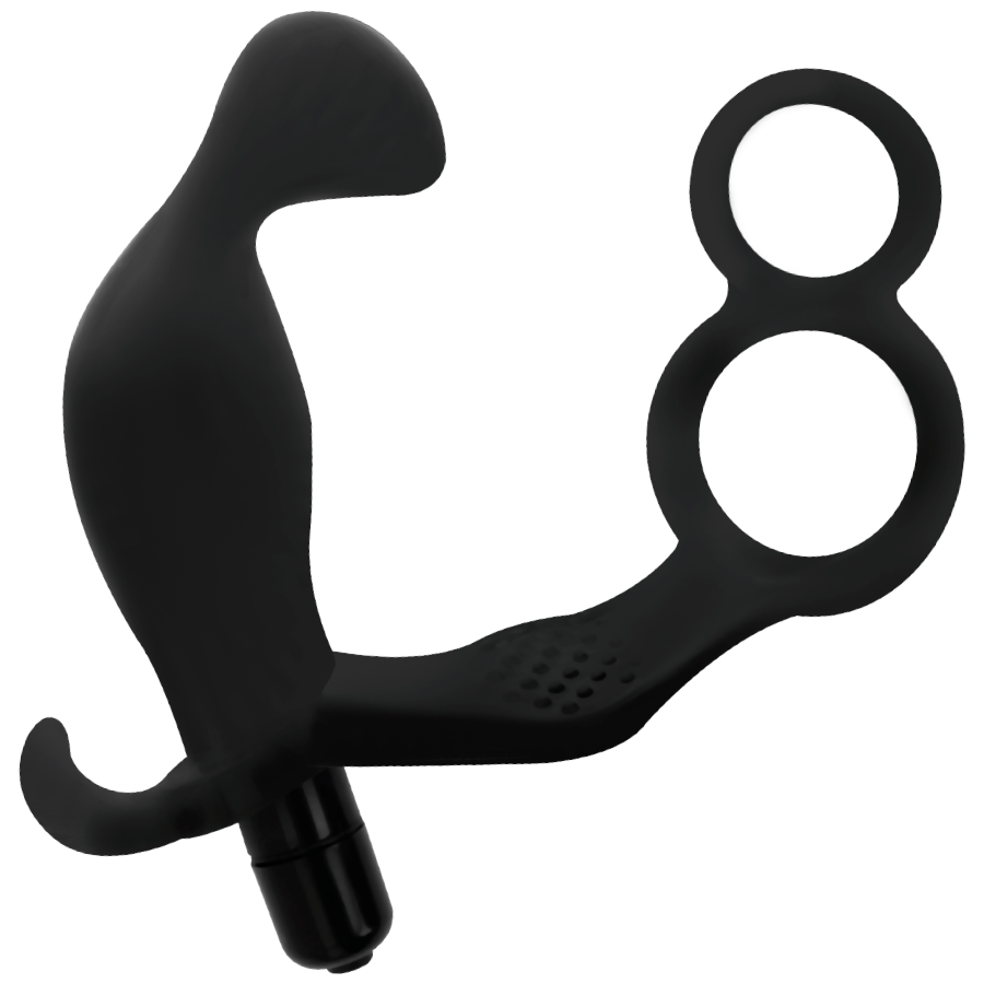 ADDICTED TOYS - PLUG ANAL COM ANEL DE PÊNIS DUPLO E TESTÍCULOS PRETO - Imagem 4