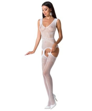 PASSION - WOMAN BS062 BODYSTOCKING BLANCO TALLA ÚNICA