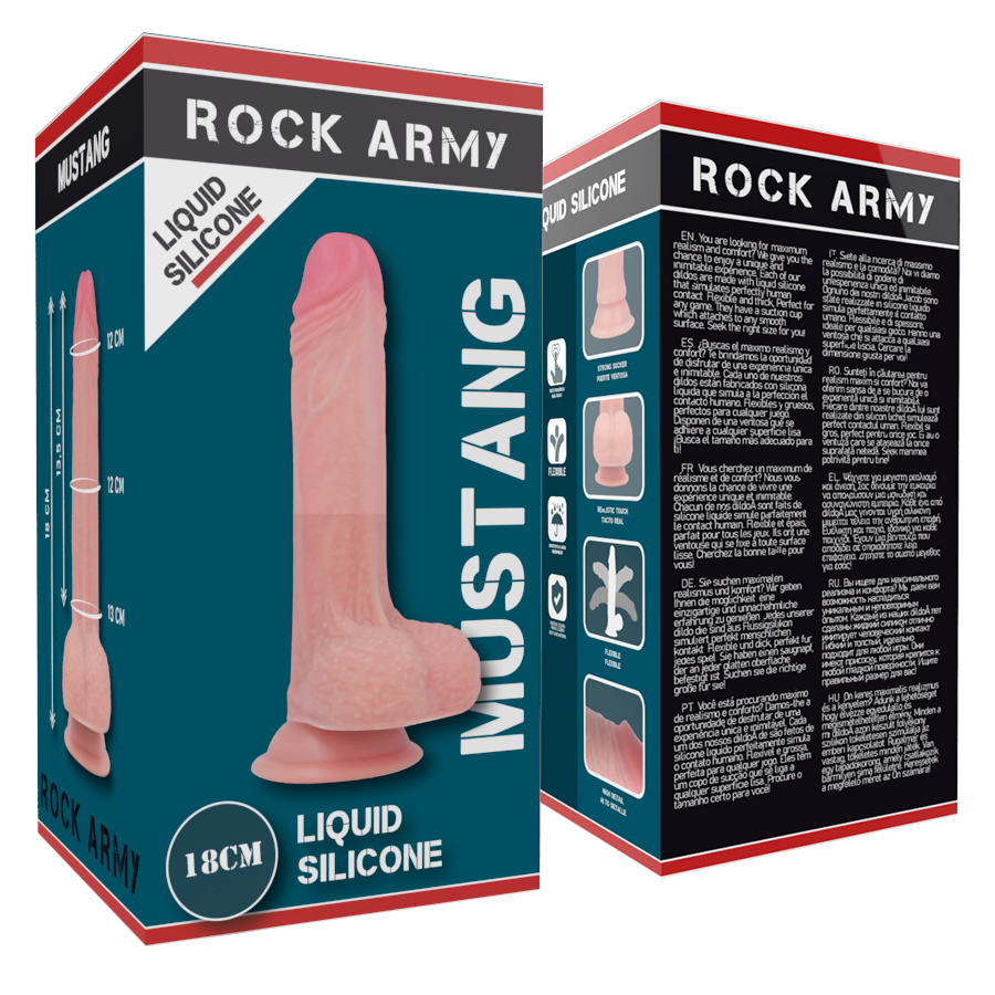 ROCKARMY - LIQUID SILICONE PREMIUM MUSTANG REALISTIC 18 CM -O- 4.14 CM - Imagem 5