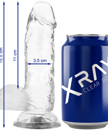 X RAY - DILDO TRANSPARENTE COM BOLAS 15.5 CM -O- 3.5 CM