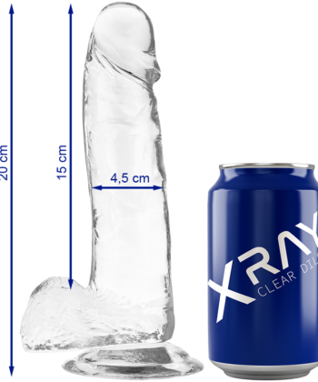 X RAY - CLEAR DILDO REALISTA TRANSPARENTE 20 CM -O- 4.5 CM