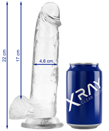 X RAY - CLEAR DILDO REALISTA TRANSPARENTE 22 CM -O- 4.6 CM