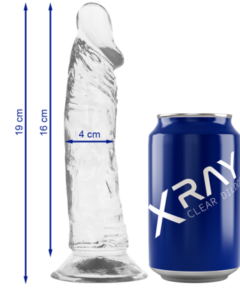 X RAY - DILDO TRANSPARENTE 19 CM -O- 4 CM