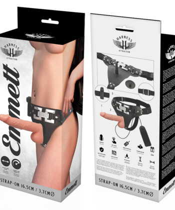HARNESS ATTRACTION - ARNÉS EMMETT REALÍSTICO VIBRADOR 16.5 CM -O- 3.7 CM