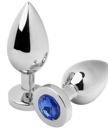 METAL HARD - PLUG ANAL DIAMANTE AZUL PEQUENO 5,71CM