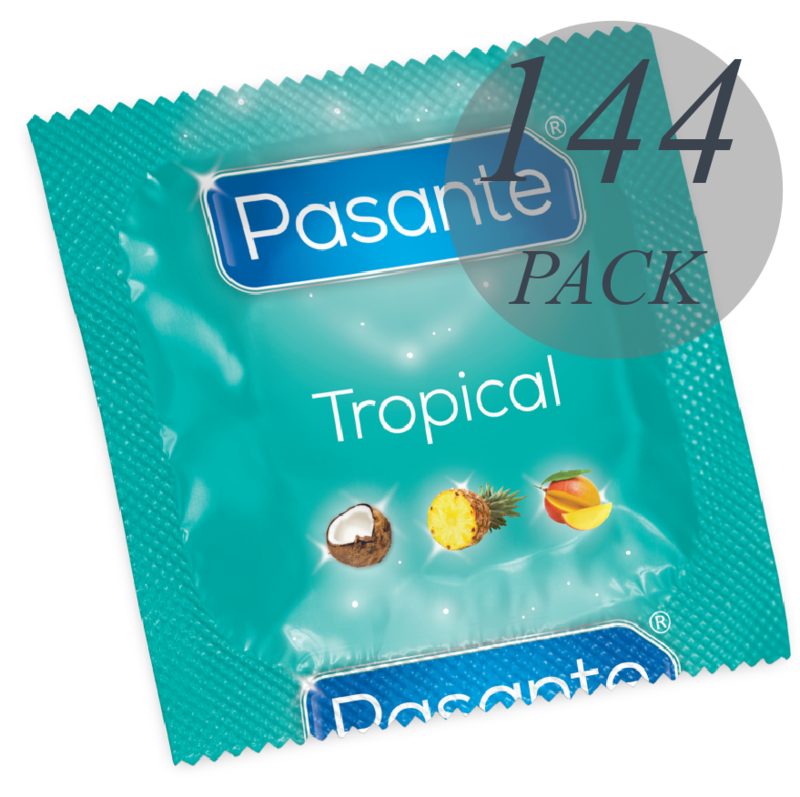 PASANTE - DE PRESERVATIVOS SABORES TROPICAIS 144 UNIDADES - Imagem 2