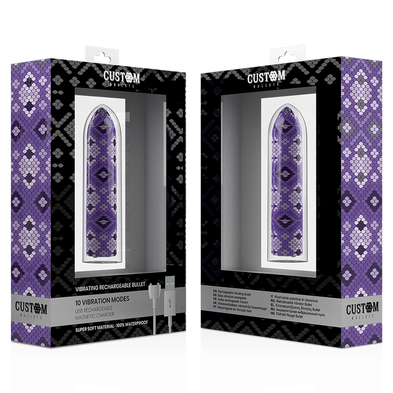 CUSTOM BULLETS - RECHARGEABLE SNAKE PURPLE MAGNETIC BULLET 10V - Image 2
